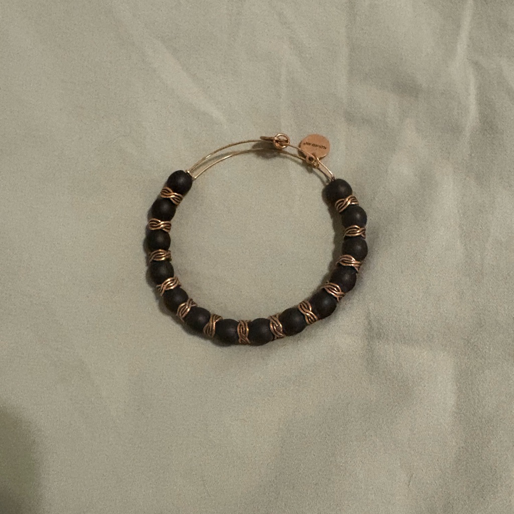 Alex And Ani Black And Gold Beaded Bracelet